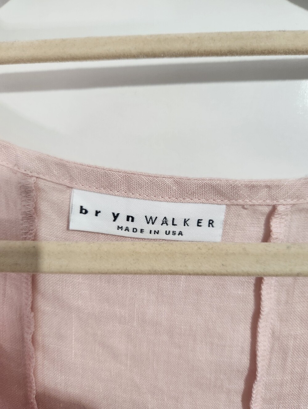 Bryn Walker Linen Light Pink Sleeveless Top, Size XL - Picture 2 of 8